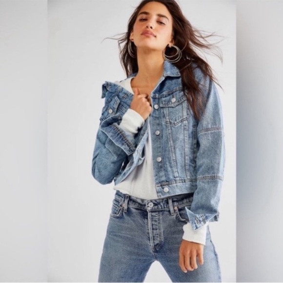 Free People RUMORS DENIM JACKET SIZE SMALL NWT - Picture 4 of 12